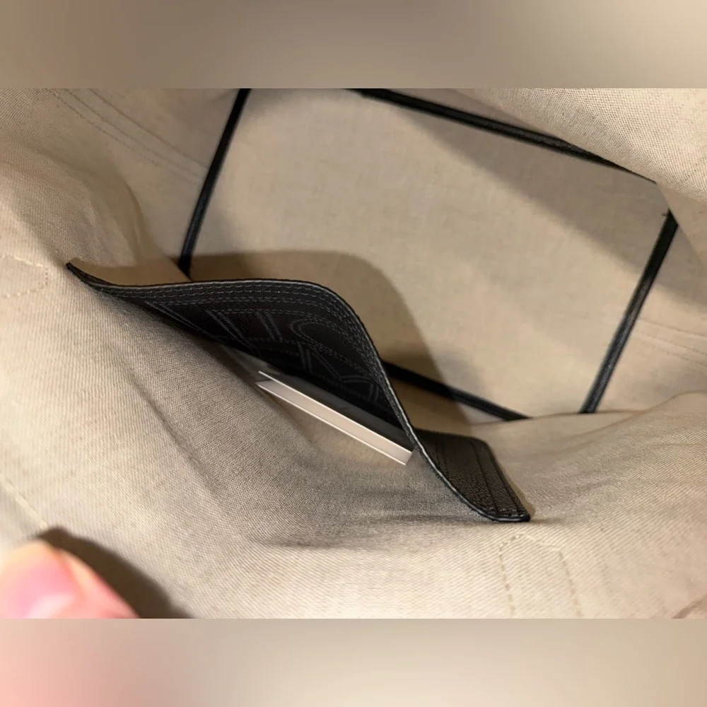 Toteme Canvas Travel Tote, Ecru Black - Picture 6 of 7